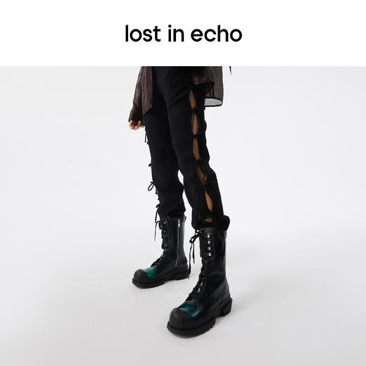 lost in echo 设计师品牌户外风格厚底猎鸭德比中筒靴绑带靴 商品图3