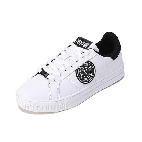 VERSACE JEANS COUTURE范思哲【22春夏新款】男士COURT 88系列系带休闲运动鞋板鞋小白鞋V字徽章 72YA3SK1 ZP101 商品图1