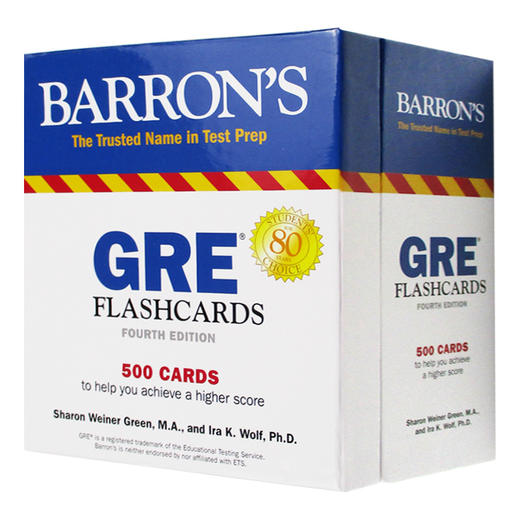 巴朗GRE500闪卡 英文原版 Barron's GRE Flashcards 500 Flashcards 抽认卡帮助你获得高分 英语单词词汇卡片 英文版原版考试书籍 商品图1