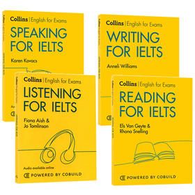 柯林斯雅思考试系列套装 英文原版教材 Collins English for IELTS 雅思英语阅读听力口语写作技巧4本 进口自学参考工具书