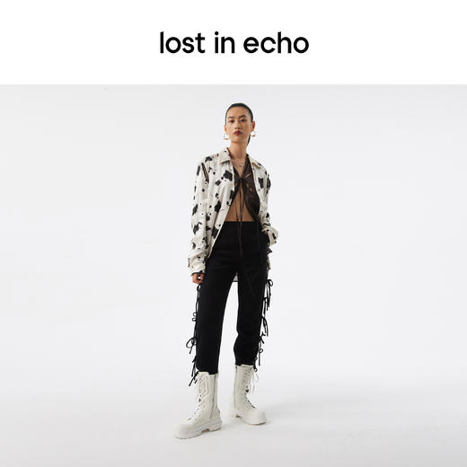 lost in echo 设计师品牌户外风格厚底猎鸭德比中筒靴绑带靴 商品图2