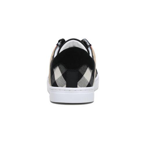 BURBERRY/博柏利 男款黑色House格纹织物配皮系带休闲运动鞋板鞋 80241241 商品图2