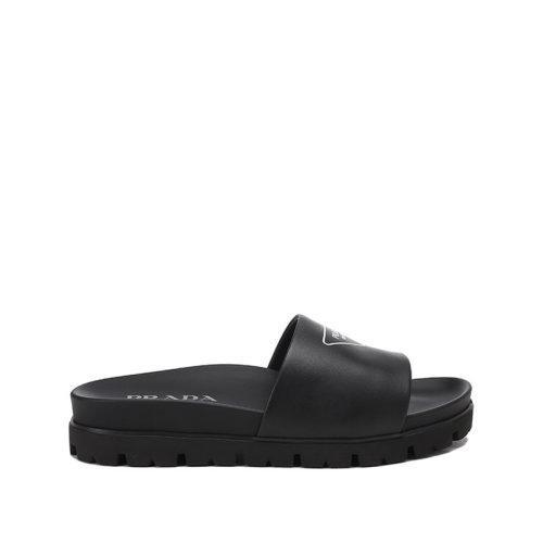 PRADA/普拉达【22春夏新款】男士皮革徽标装饰拖鞋凉拖 2X3060 A21 商品图0