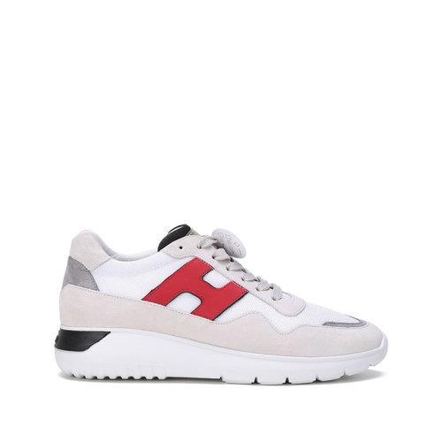 HOGAN【22春夏新款】 男士Interactive3系列织物配皮H字母系带休闲运动鞋 HXM3710EG30R5 商品图0