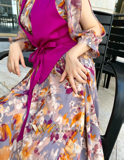 【雾境定制款】烟紫凤凰马甲两件套通勤度假两相宜拆分穿着也好看！ 可宽松可修身 22021210 商品图8