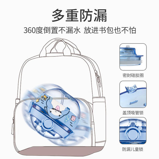 儿童水杯夏季婴儿甜甜圈吸管杯男女幼儿园上学专用小学生上学专用（TMY-4471/4443/4469） 商品图3