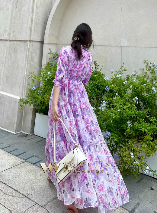 【雾境定制款】紫荆花茶歇裙优雅浪漫的代表作巨遮肉款 2202118 商品图4