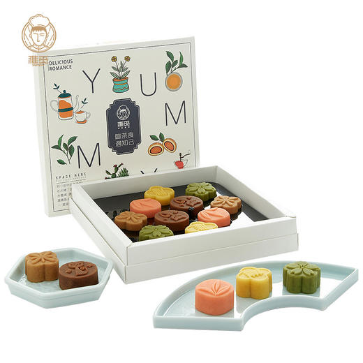 雅觅 茶食同享372g 10粒茶元素绿豆糕礼盒 点心零食小吃休闲食品下午茶送礼 商品图4