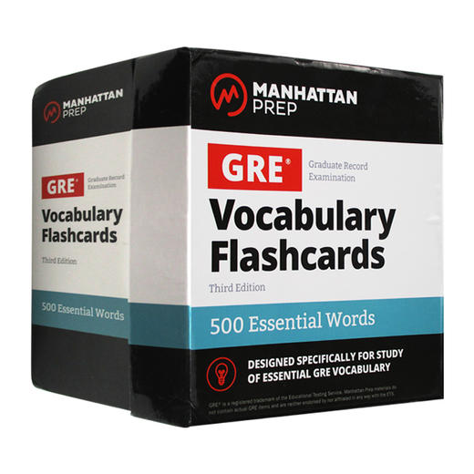 曼哈顿GRE基础词汇卡片500 英文原版英语单词书 Essential Words GRE Vocabulary Flashcards Manhattan Prep 进口书籍 全英文版书 商品图1