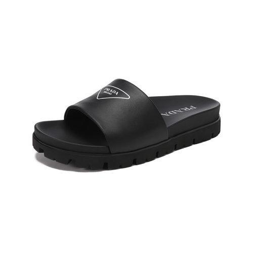 PRADA/普拉达【22春夏新款】男士皮革徽标装饰拖鞋凉拖 2X3060 A21 商品图1