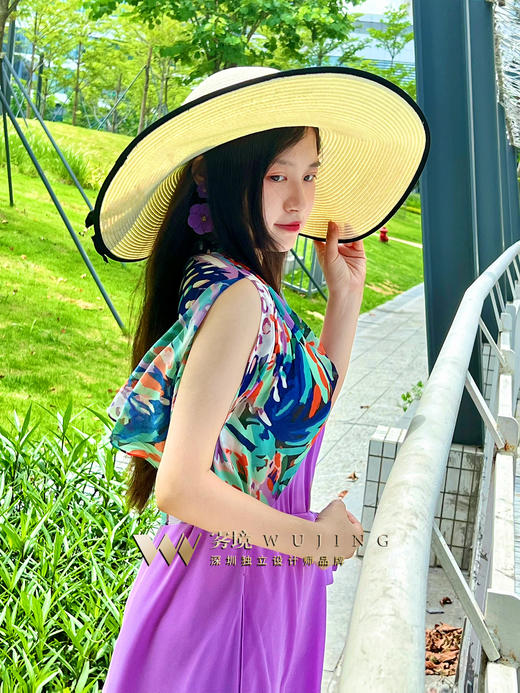 【雾境新款】 紫韵嫣然系列美哭的原创花色超遮肉蝴蝶袖 可宽松可修身!2202105 商品图7