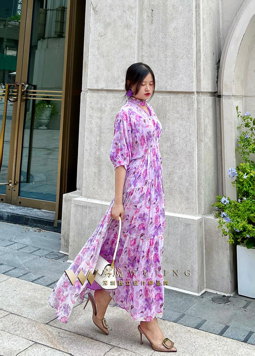 【雾境定制款】紫荆花茶歇裙优雅浪漫的代表作巨遮肉款 2202118 商品图2