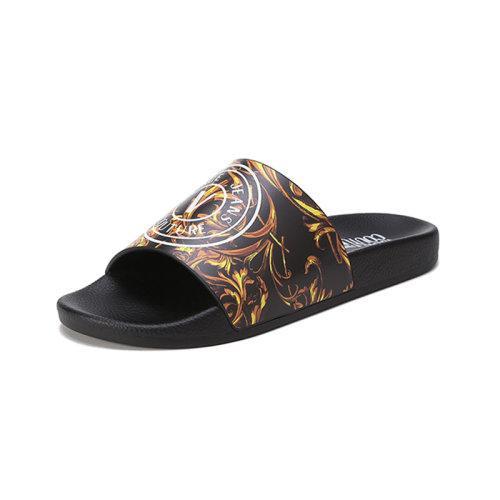 VERSACE JEANS COUTURE/VERSACE JEANS COUTURE范思哲 【22春夏新款】男士橡胶V字徽章拖鞋凉拖  72YA3SQ3 ZS198 商品图1