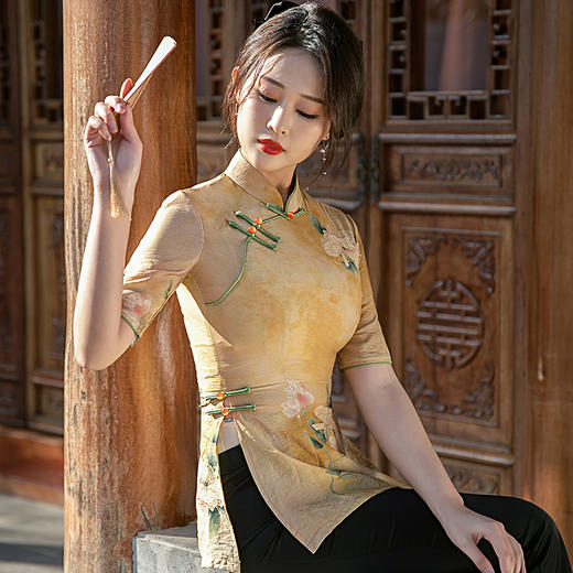GSJ-134唐装上衣旗袍套装改良复古民国中国风气质上海性感优雅 商品图5