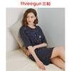 Threegun三枪 【彩条水柔弹力棉】圆领中袖女士家居裙睡裙-70403A911 商品缩略图3