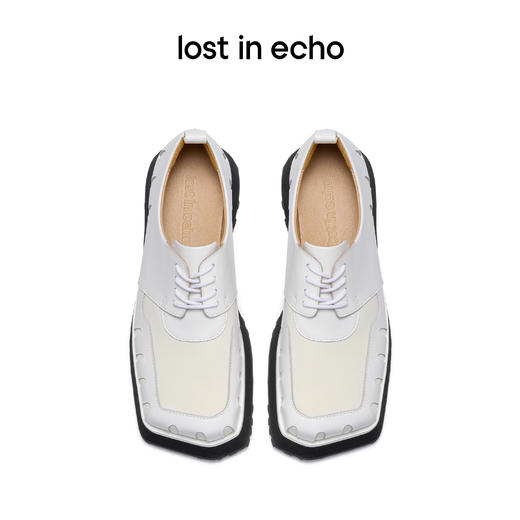[捡漏价]lost in echo 设计师品牌双层斜方头假两件透气德比单鞋 商品图4