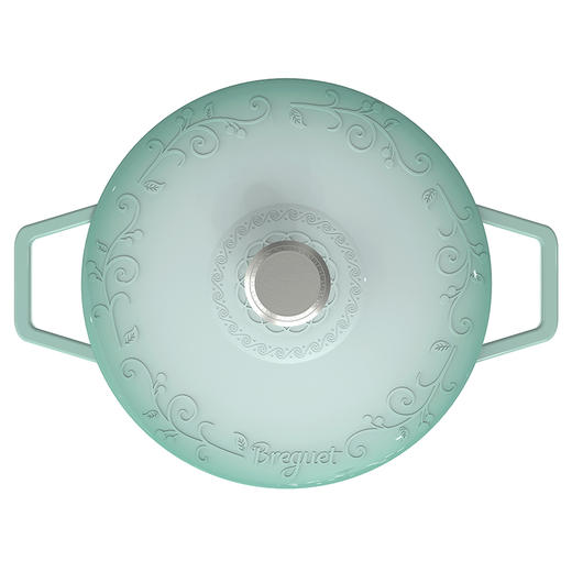 BGA2602 宝玑Breguet琅彩系列28cm海鲜珐琅铸铁锅 孔雀绿 商品图8