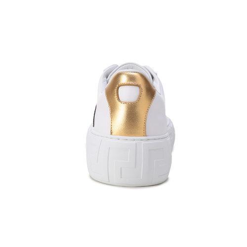 VERSACE/范思哲【22春夏新款】男士牛皮革GRECA系带休闲运动鞋小白鞋 DSU8404 1A01759 商品图2