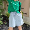 黛唯梵 【拉长你的大腿】牛仔短裤夏季2022新款，女潮ins高腰显瘦a字阔腿中裤，网红宽松五分裤七夕情人节 商品缩略图1