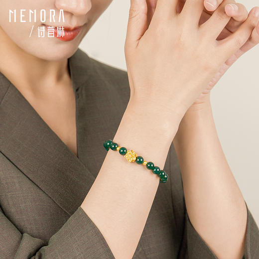 足金莲花转运珠花朵玛瑙手串送妈妈礼物MEMORA诗普琳HBE045（线上专供） 商品图1