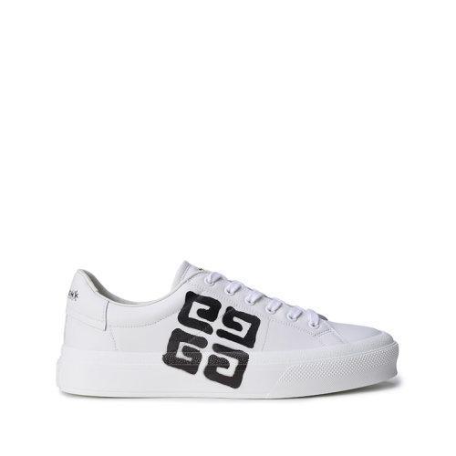 Givenchy/纪梵希【22春夏新款】男士牛皮革系带休闲运动鞋小白鞋 BH005VH13P 商品图0