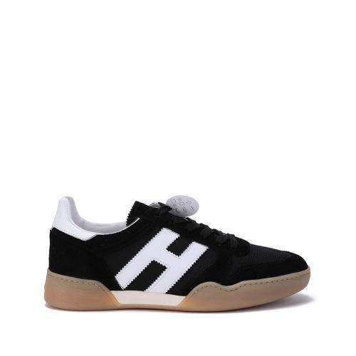 HOGAN【22春夏新款】 男士H357系列织物配皮H字母系带休闲运动鞋 HXM3570AC40QH 商品图0