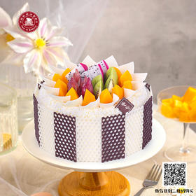 鲜果荟萃 - 栗子红豆红丝绒动物稀奶油黄桃水果范记生日蛋糕