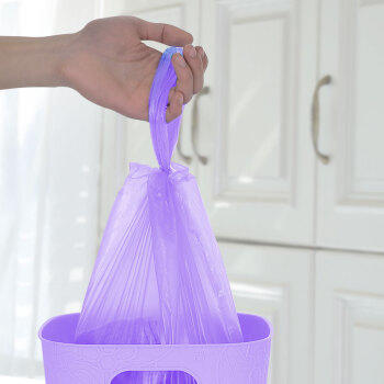 妙洁背心垃圾袋黑紫两色45*60cm450只单面0.8丝点断式中号厨房客厅 商品图4