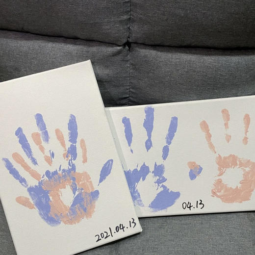 DIY手印纪念画手工画七夕情人节礼物纪念日送女朋友情侣闺蜜油画 商品图0