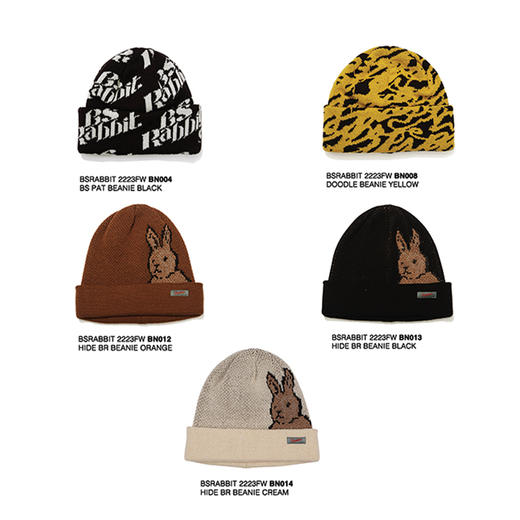 BSRABBIT 22-23FWBN004 BN008 BN012 BN013 BN014 新款帽子 HEADWEAR  BEANIE 商品图0