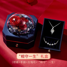 【爱的礼物】六鑫珠宝 相守一生礼盒四叶项链套装