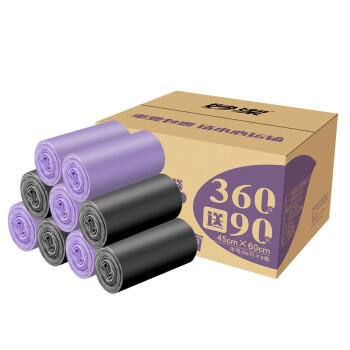 妙洁背心垃圾袋黑紫两色45*60cm450只单面0.8丝点断式中号厨房客厅 商品图6