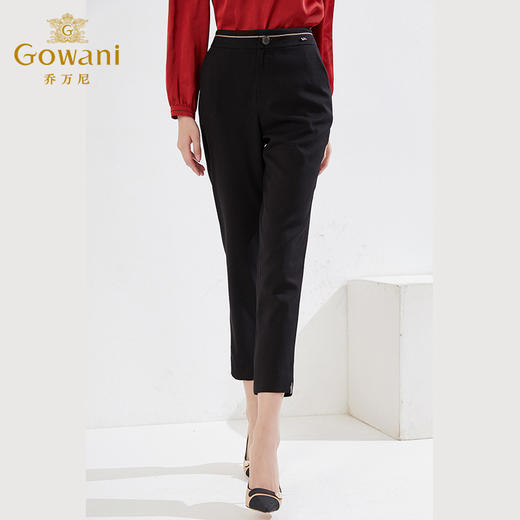 乔万尼裤子女新款爆款黑色锥形裤显瘦百搭长裤EF3F807 商品图1