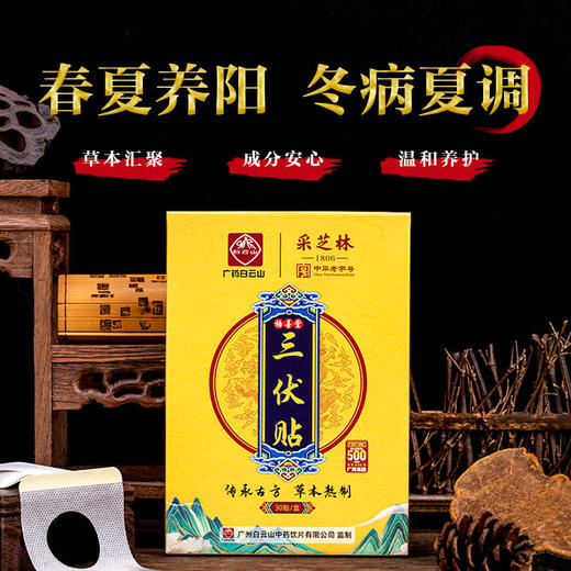 【买2送2再减10元】广药白云山采芝林三伏贴冬夏养阳冬病夏调草本汇聚成分安心温和养护三伏贴一贴轻松过冬天 商品图0