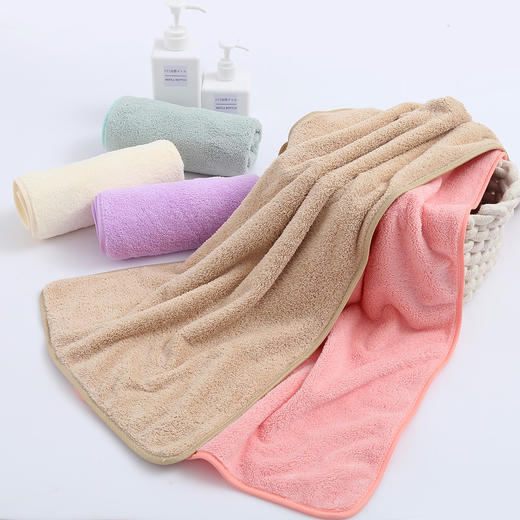 【健身专用毛巾】新款日系包边家用高密珊瑚绒毛巾刺绣定制吸水毛巾 商品图3