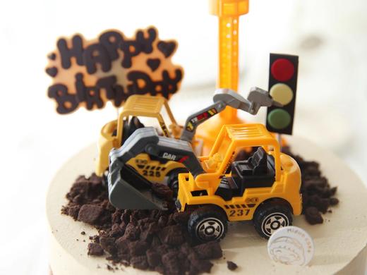 男孩款 挖土机工程车 卡通 周岁蛋糕 商品图1