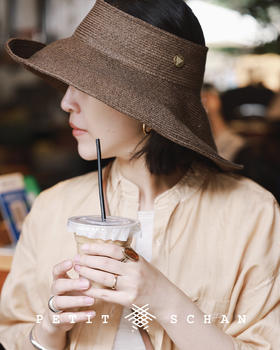 PETIT SCHAN小闪 #040 star trail 星轨 日本进口纸辫大檐不对称设计空顶草帽