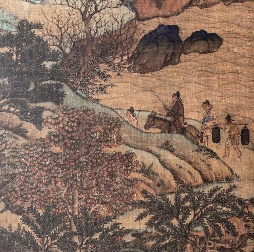 【定制书画】（唐）李思训《江帆楼阁图》绢本 立轴 馆藏书画精仿复制艺术品（付款后28天内发货） 商品图1