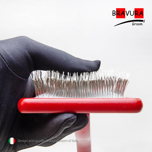 宠物MARK原木平面针梳 大号 意大利BRAVURAGROOM 大板针梳 商品图2