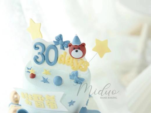 男孩款 可爱小熊 周岁 翻糖玩偶 双层蛋糕 商品图1