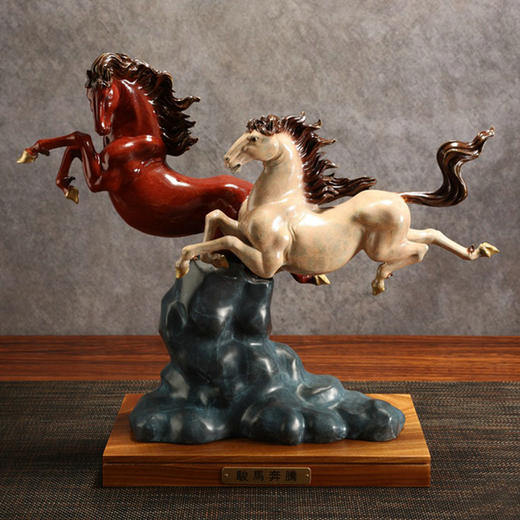 中华老字号朱府铜艺骏马奔腾古银红（高温铜彩） 商品图3