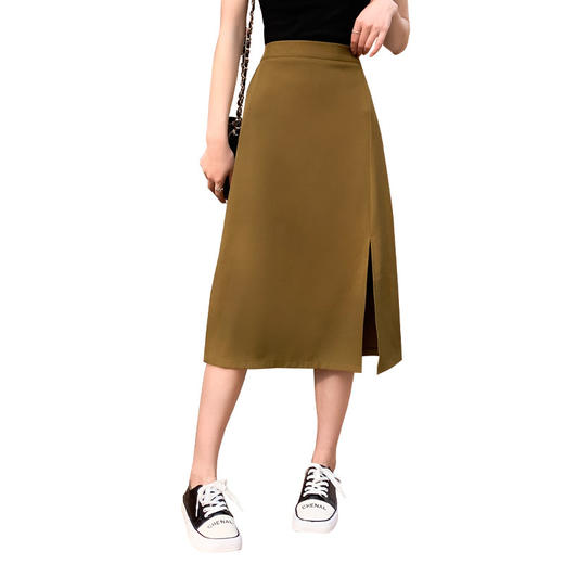 【假胯宽小粗腿显瘦神器】2022夏季新款冰丝开叉裙 气质收腰减龄 修饰粗腿显高显瘦 法式优雅性感 商品图7