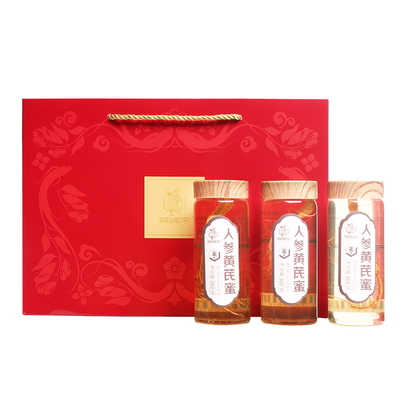 等蜂来蜜酿人参（人参黄芪蜜360g*3）三参有幸尊享礼盒