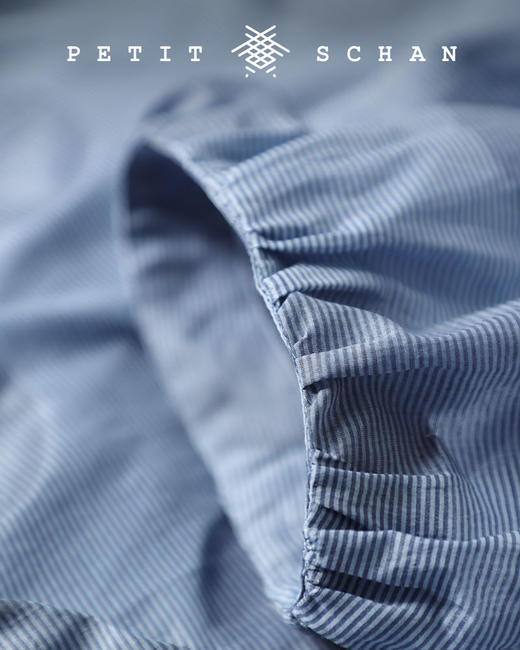 PETIT SCHAN小闪 CLO#095  Blue Balloon 蓝气球 桑蚕丝棉轻薄款法式茧型连衣裙 商品图4