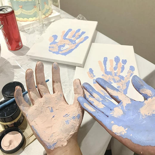 DIY手印纪念画手工画七夕情人节礼物纪念日送女朋友情侣闺蜜油画 商品图3