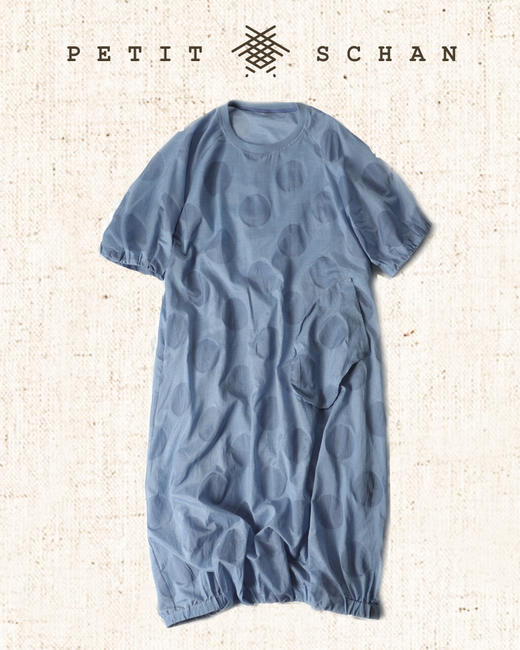 PETIT SCHAN小闪 CLO#095  Blue Balloon 蓝气球 桑蚕丝棉轻薄款法式茧型连衣裙 商品图5