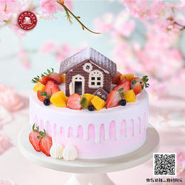 温馨的家 - 卡通栗子味奶油红豆红丝绒动物稀奶油草莓水果范记生日蛋糕
