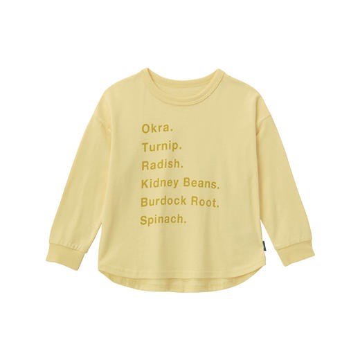 千趣会童装秋季款男女童宝宝LOGO印花弧线下摆长袖棉质T恤 商品图4