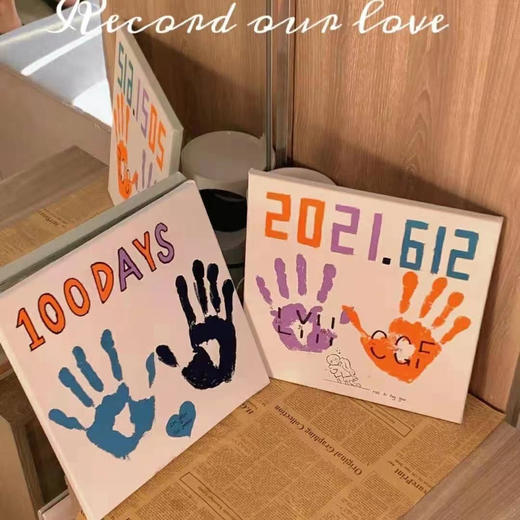 DIY手印纪念画手工画七夕情人节礼物纪念日送女朋友情侣闺蜜油画 商品图4