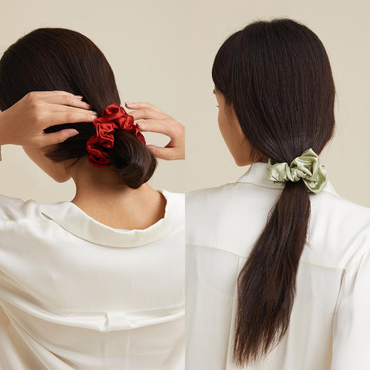 金三塔新品 真丝缎面桑蚕丝法式复古简约大肠发圈  JXQ239 商品图4